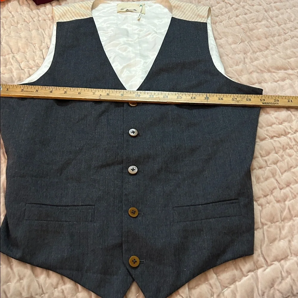Trovata gray wool vest Charcoal Gray Button-Up Vest size medium_3